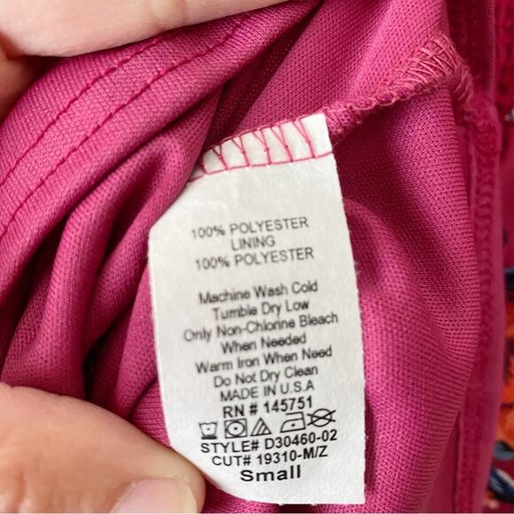 Pink Lily Boutique | Floral Maxi Dress V-neck Side Slit Berry Red Small - Picture 10 of 10